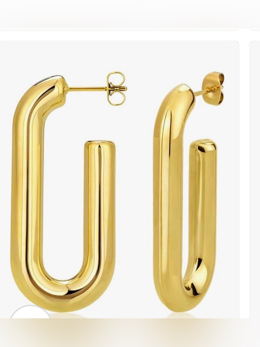 Siumal 14 Gold  plating Oval U-Shape Hoop Earrings - Women's Jewelry